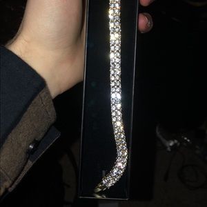 Mens double rowed diamond bracelet